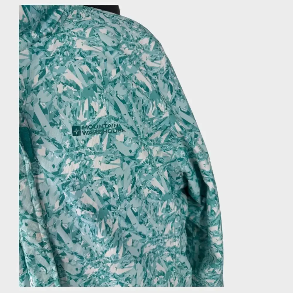Mountain Warehouse Snow Womens 16 Hooded Jacket Teal White Print